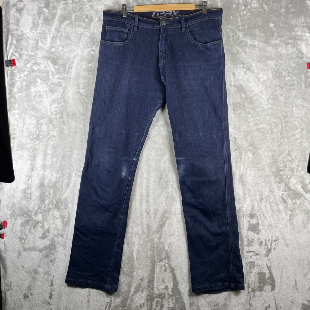 REAX Jeans Men 34x32 fits 36 Blue Dyneema SAS-TEC Motorcycle Riding Pants Worn